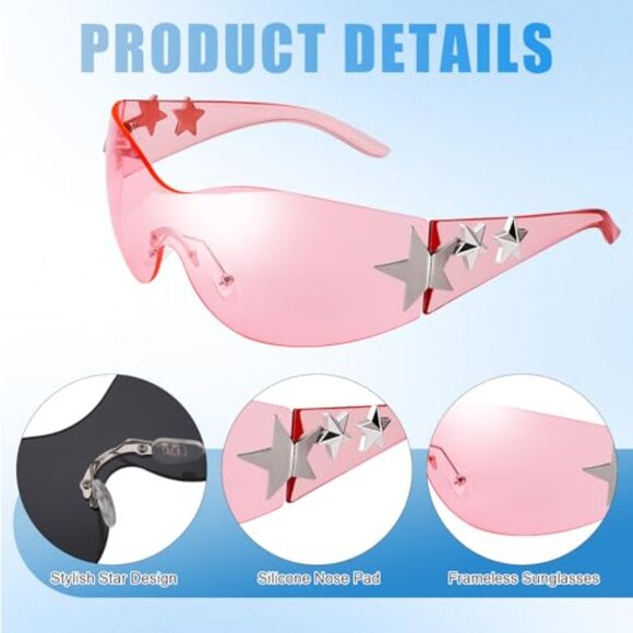 3 Pairs Y2K Sunglasses for Women Men Trendy main image 4